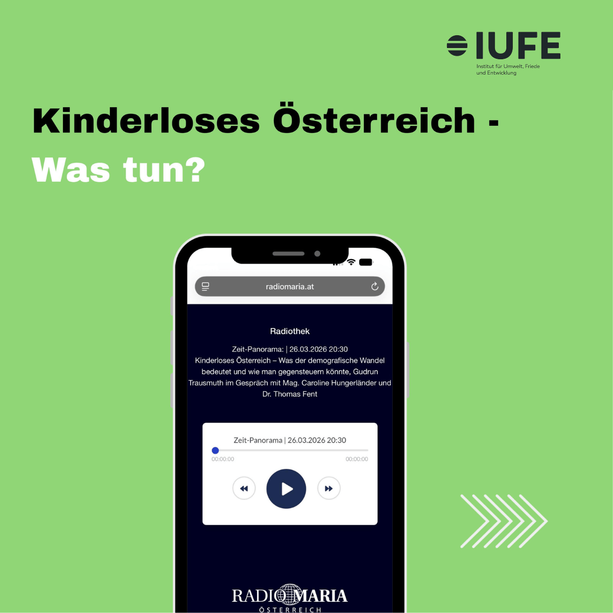 IUFE im Radio Maria Zeit-Panorama