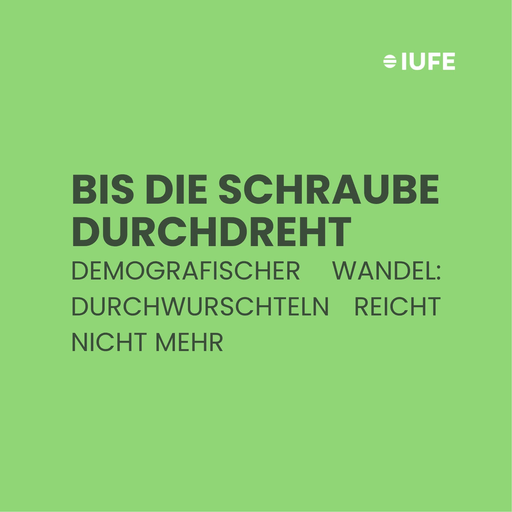 Bis die Schraube durchgeht