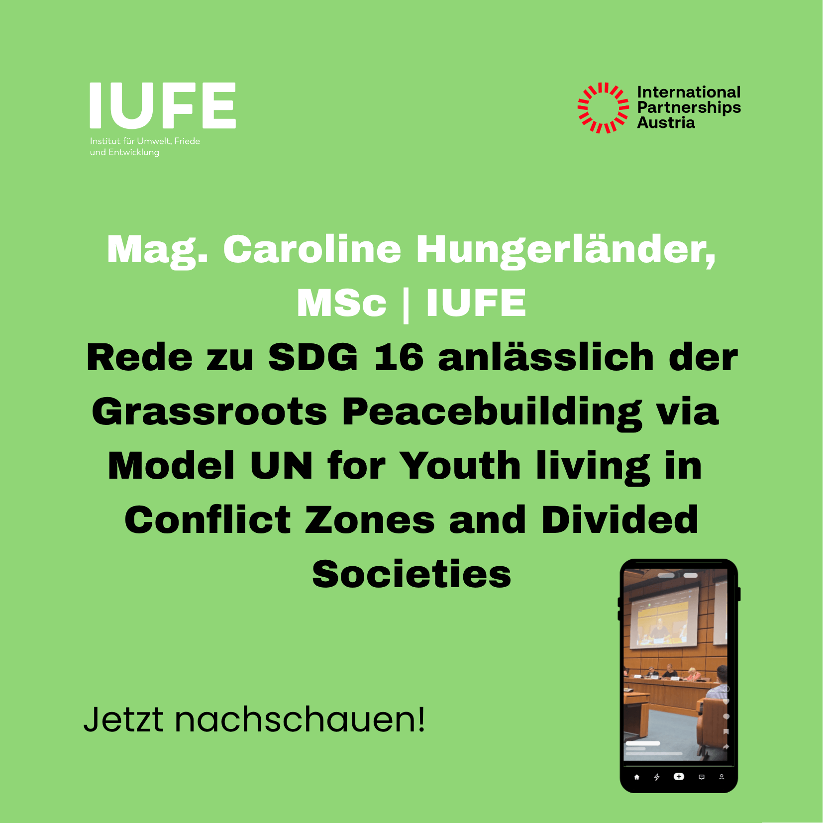 Rede zu SDG 16: Building lasting Peace